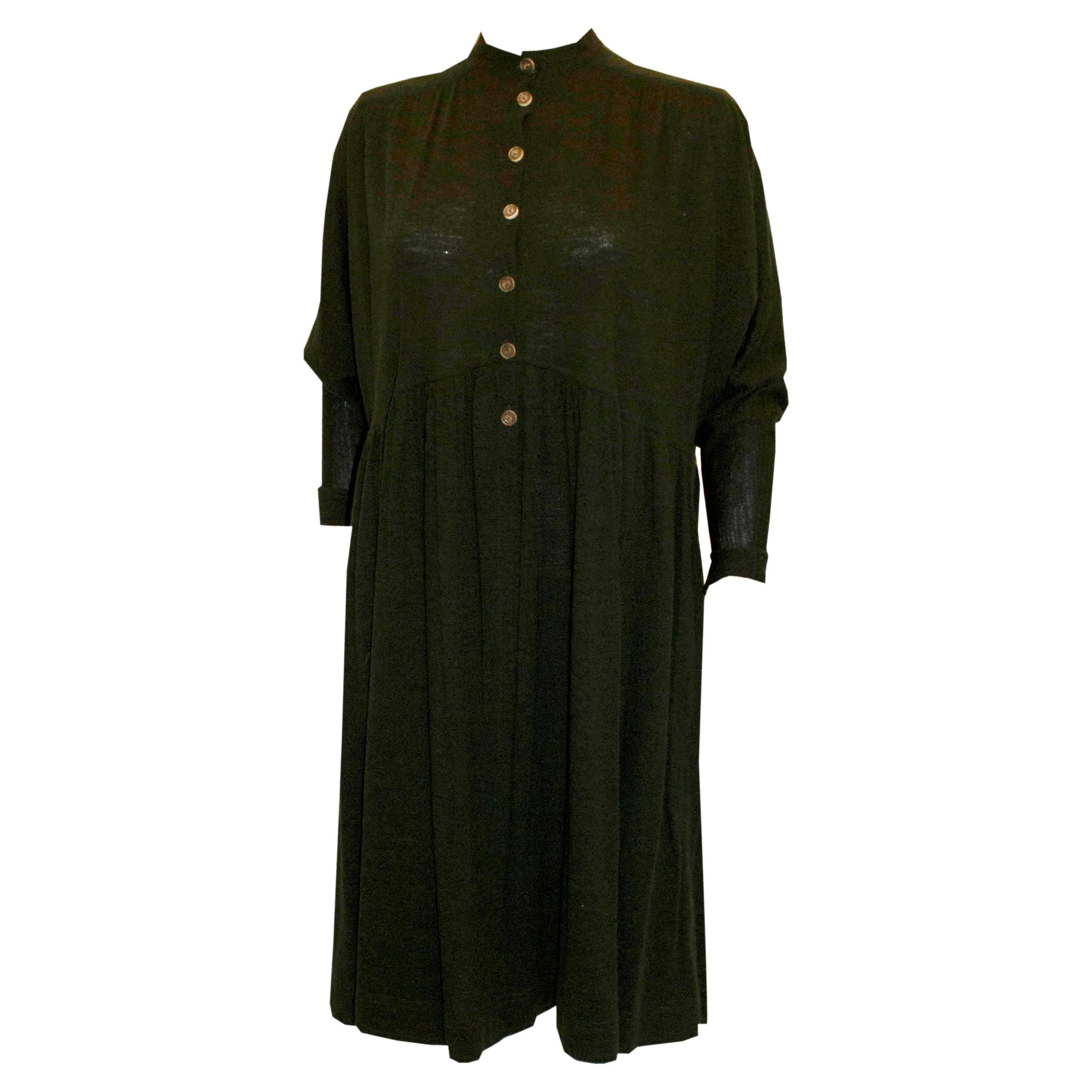 Vintage Jean Muir Green Wool Mini  Dress/ Top For Sale