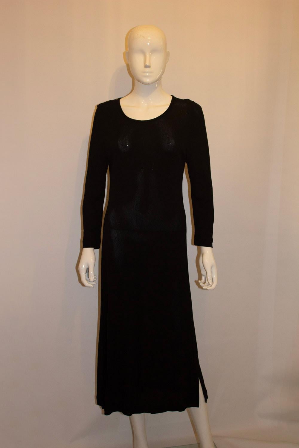 Nero Vintage  Jean Muir Mainline - Vestito da cocktail/cena nero in vendita