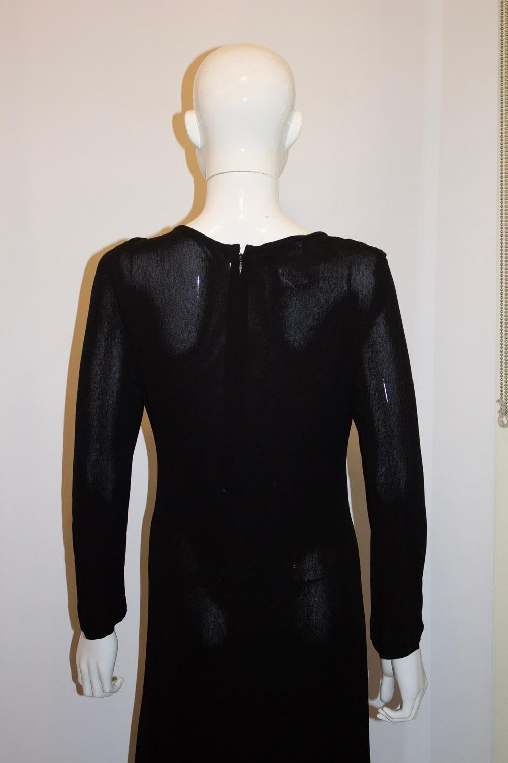 Vintage  Jean Muir Mainline - Vestito da cocktail/cena nero In condizioni buone in vendita a London, GB