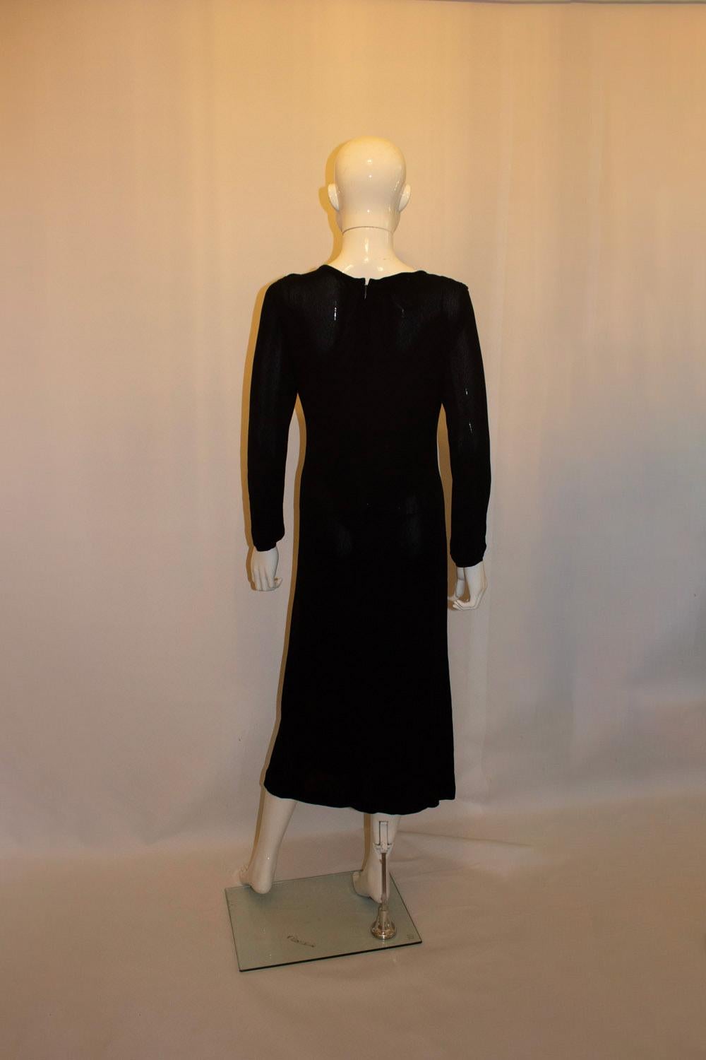 Donna Vintage  Jean Muir Mainline - Vestito da cocktail/cena nero in vendita