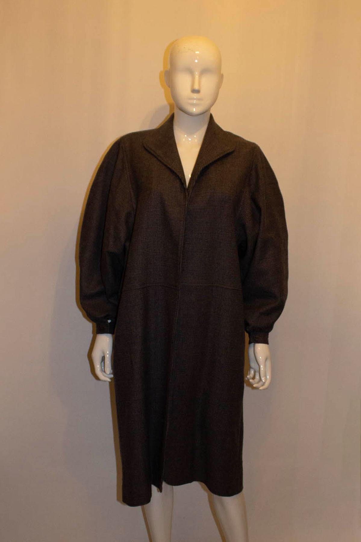 Women's Vintage Jean Muir Mainline Wool Check Coat For Sale