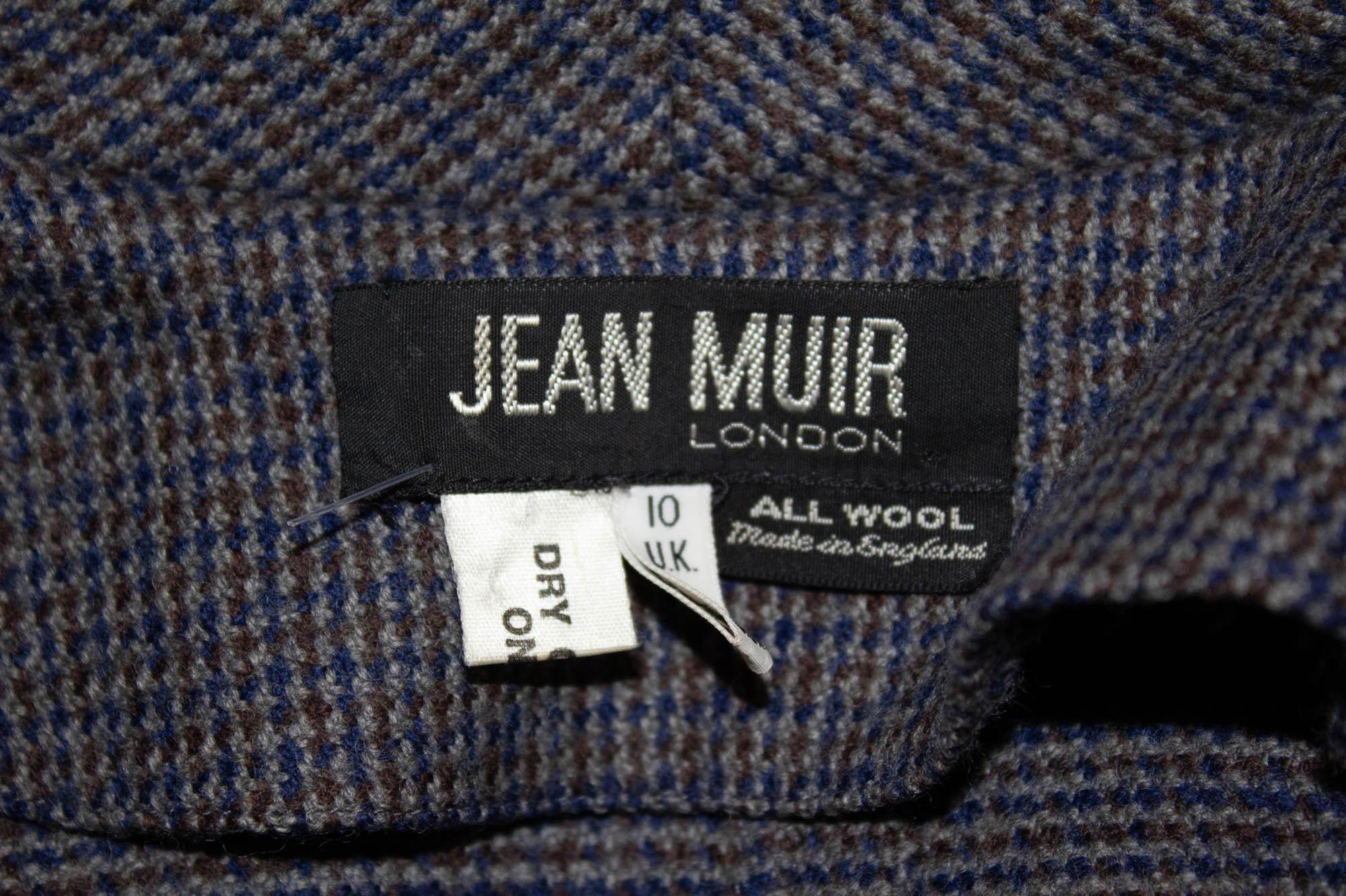 Vintage Jean Muir Mainline Wool Check Coat For Sale 1