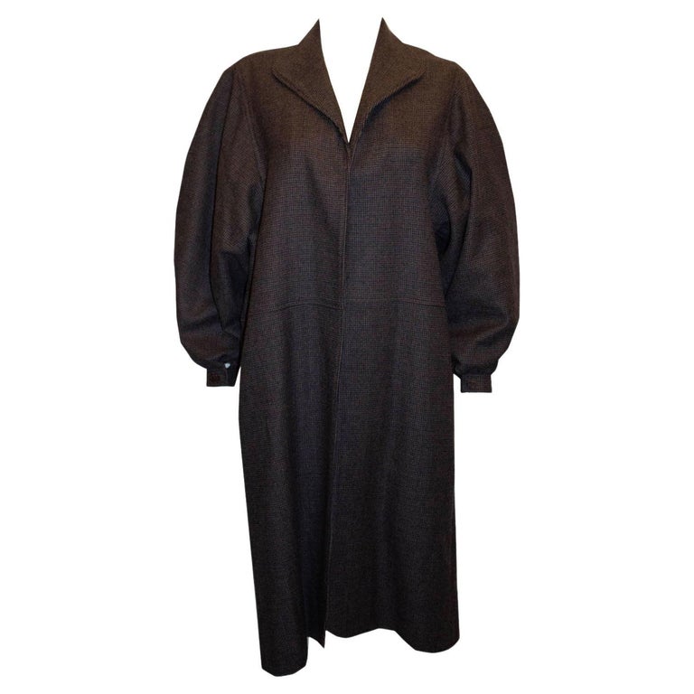 Vintage Jean Muir Mainline Wool Check Coat For Sale at 1stDibs