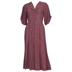 Vintage Jean Muir Printed Day Dress