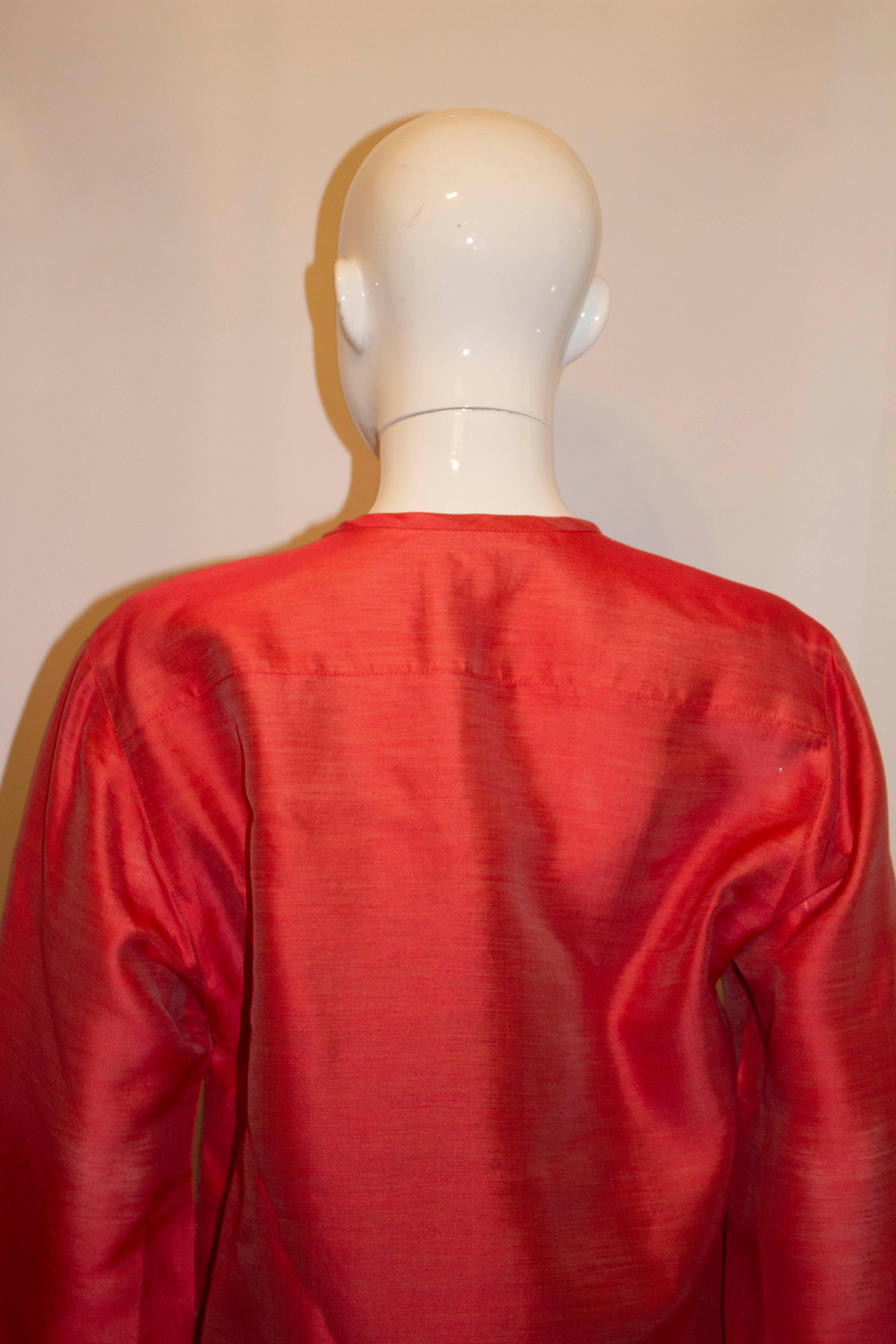 Vintage Jean Muir Red and Orange Jacket In Good Condition For Sale In London, GB