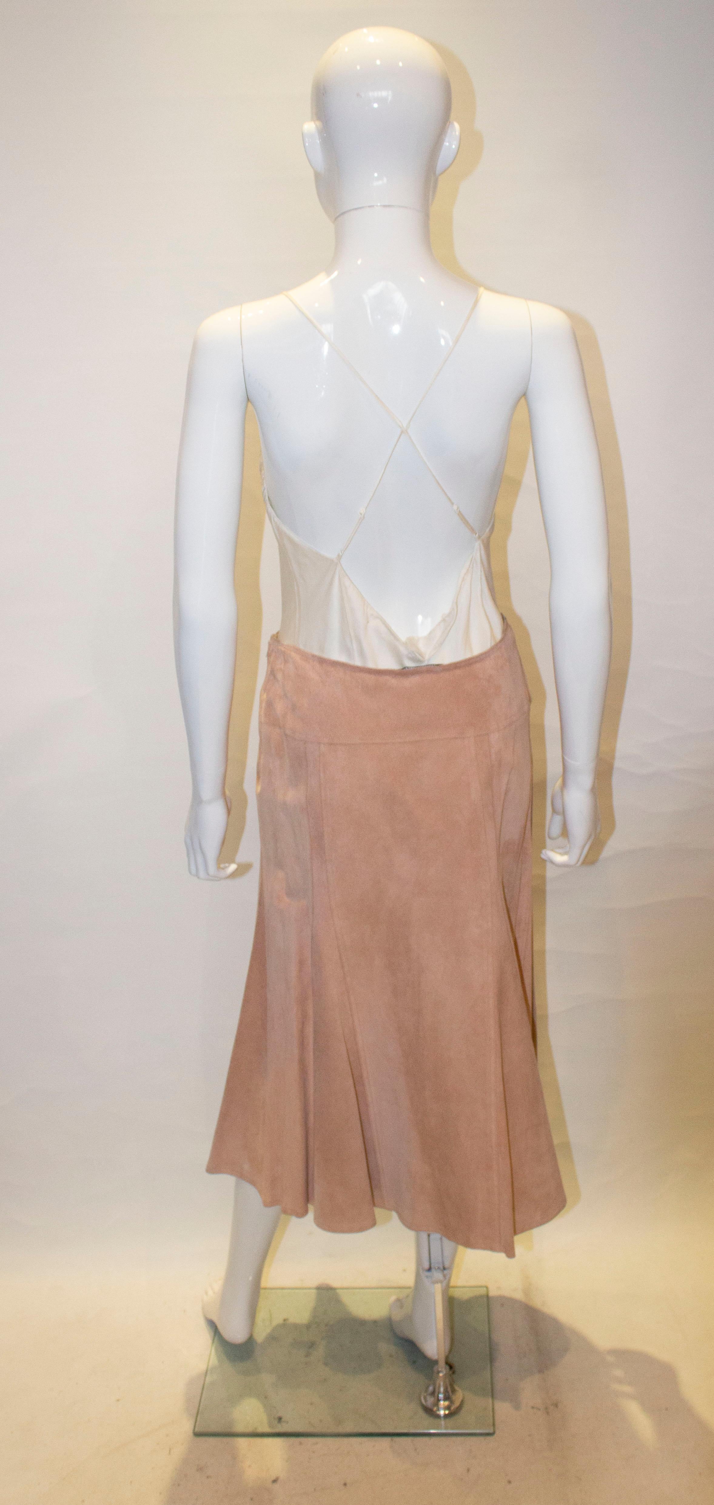 Jean Muir - Jupe en daim vintage en vente 2