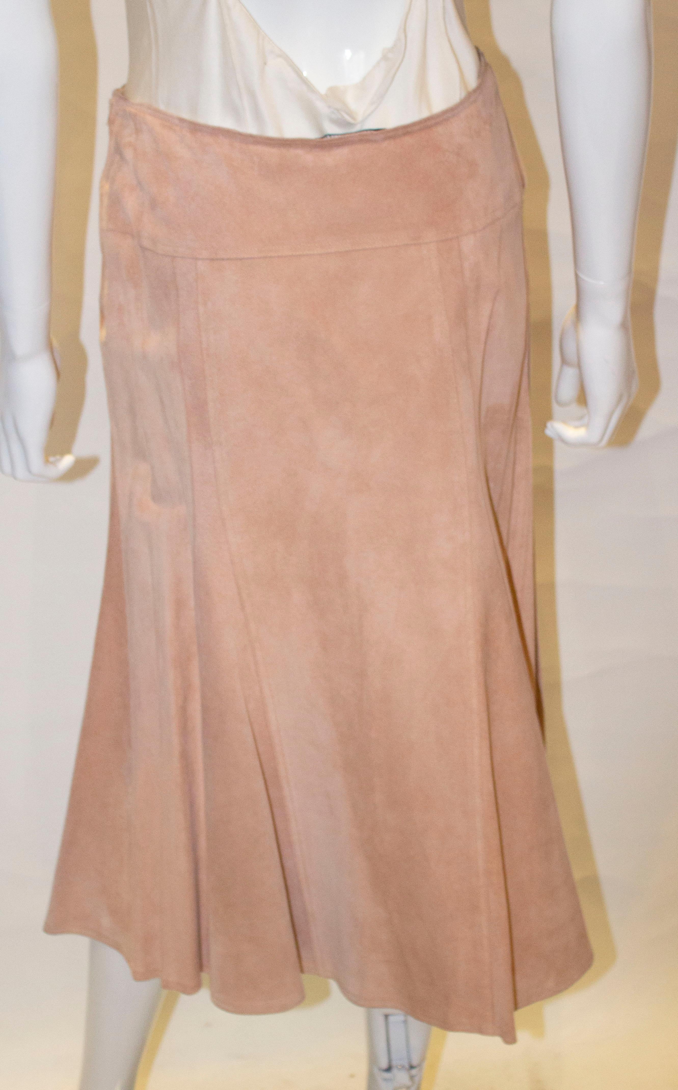 Vintage Jean Muir Suede Skirt For Sale 3