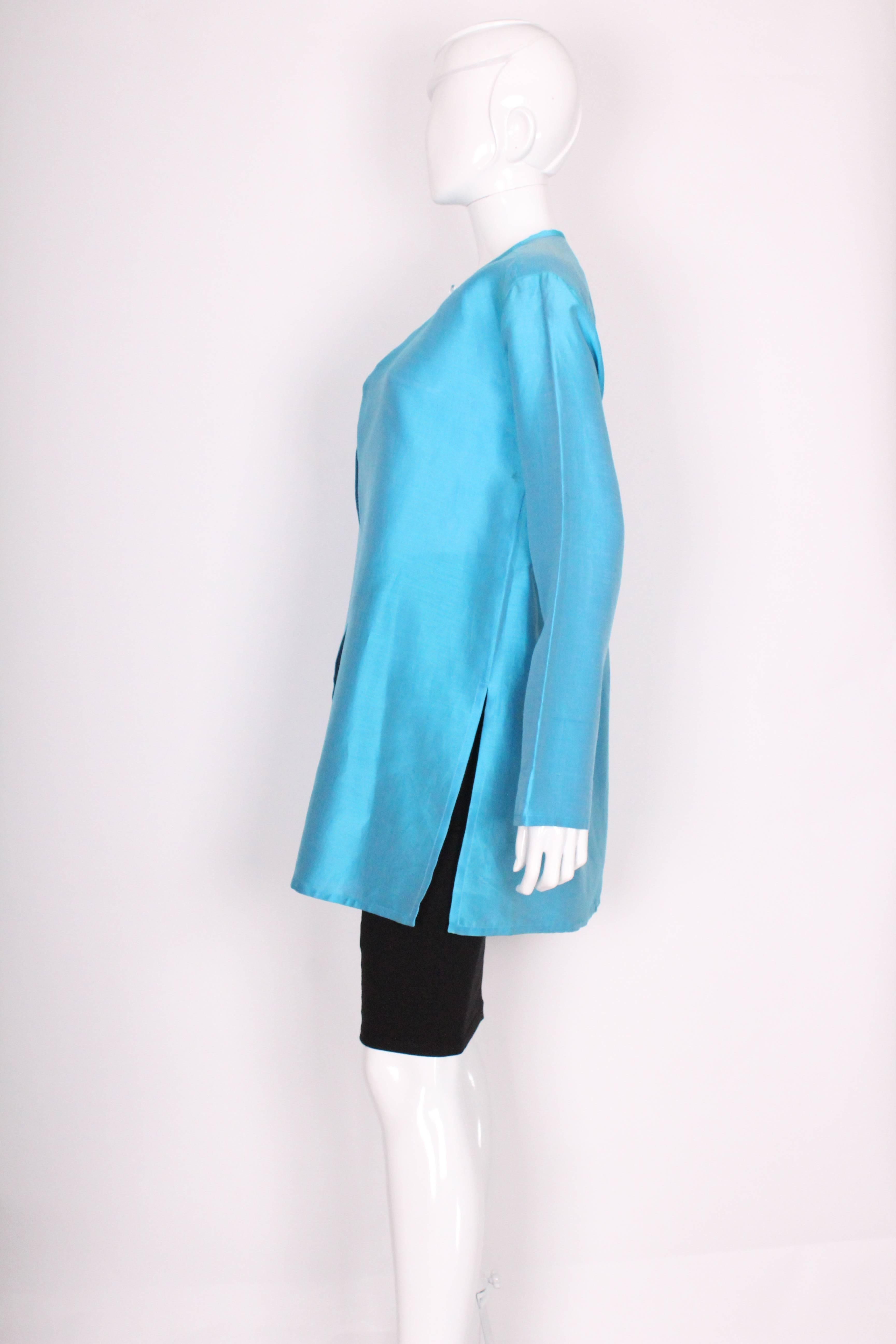 turquoise denim jacket