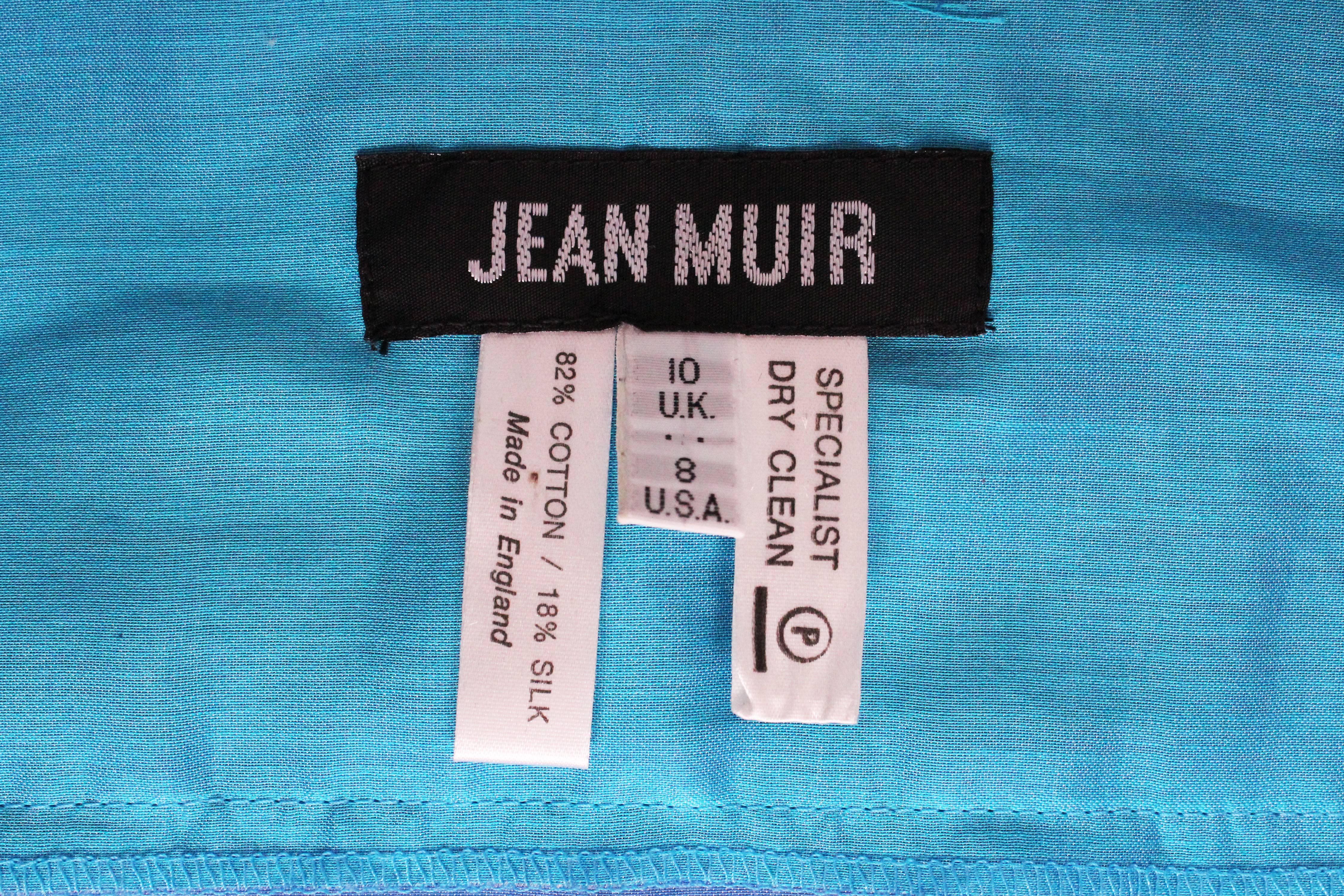 Veste vintage Jean Muir turquoise en vente 3
