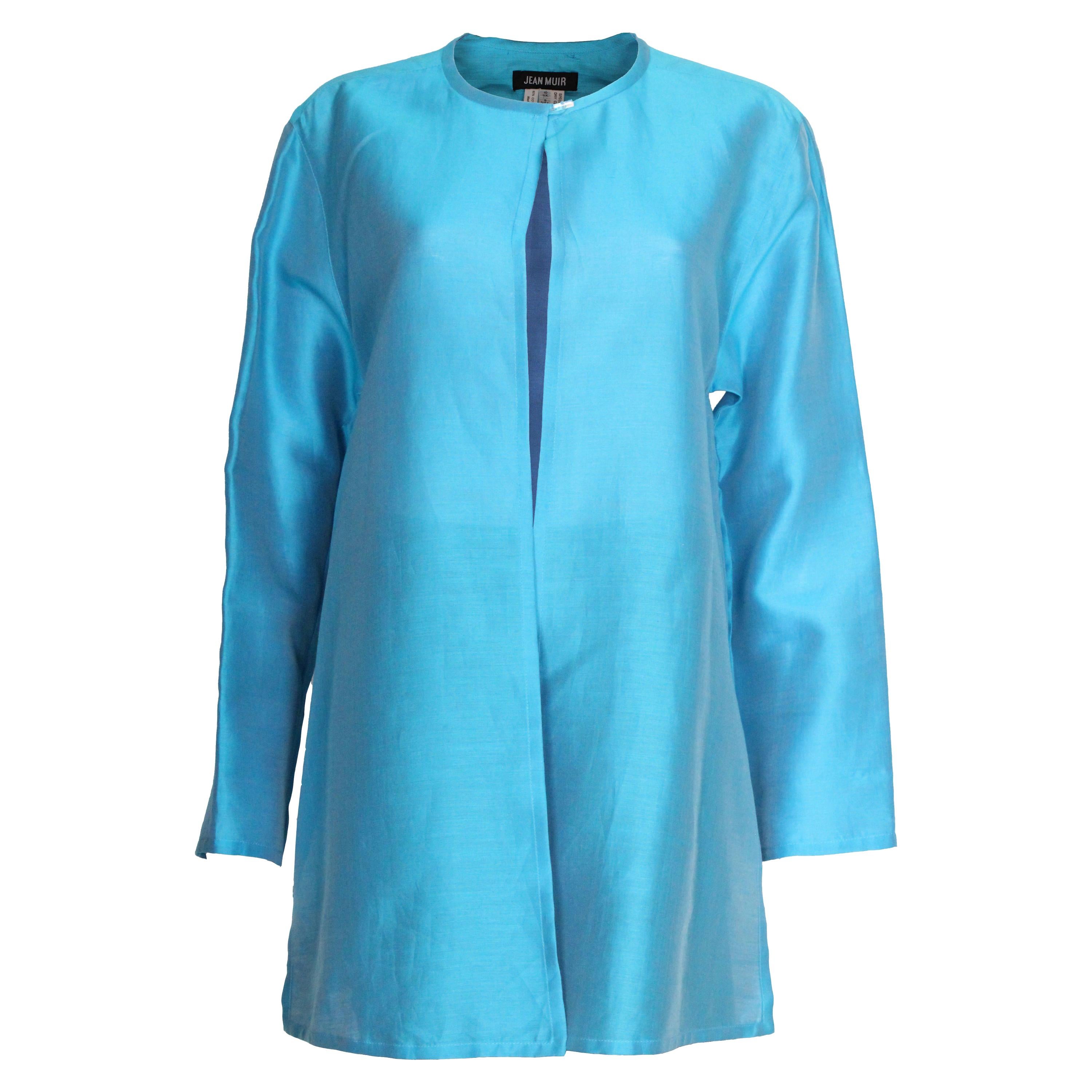 Vintage Jean Muir Turquoise Silk Jacket