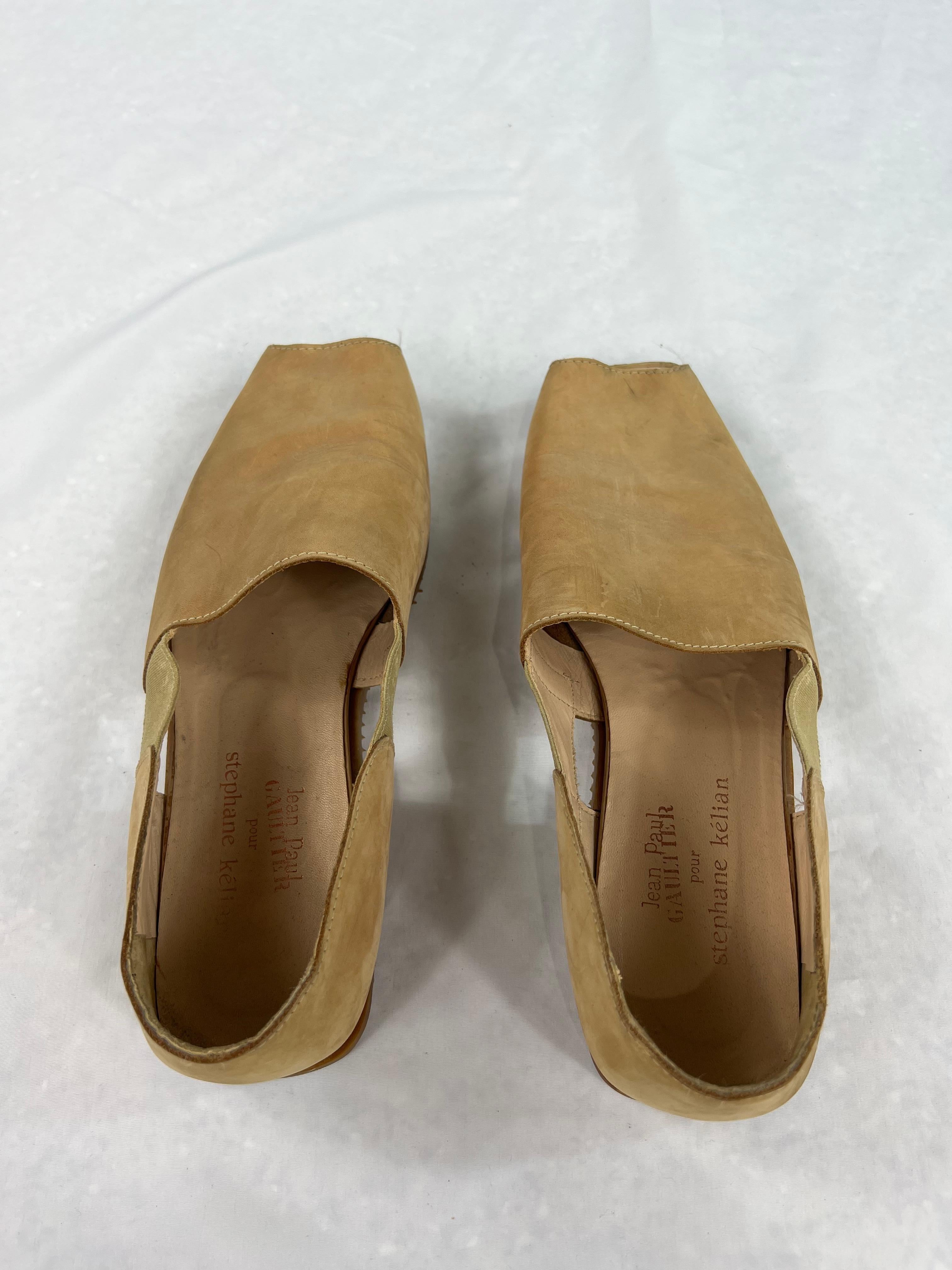Vintage Jean Pail Gaultier Brown Suede Shoes, Size 11 For Sale 2