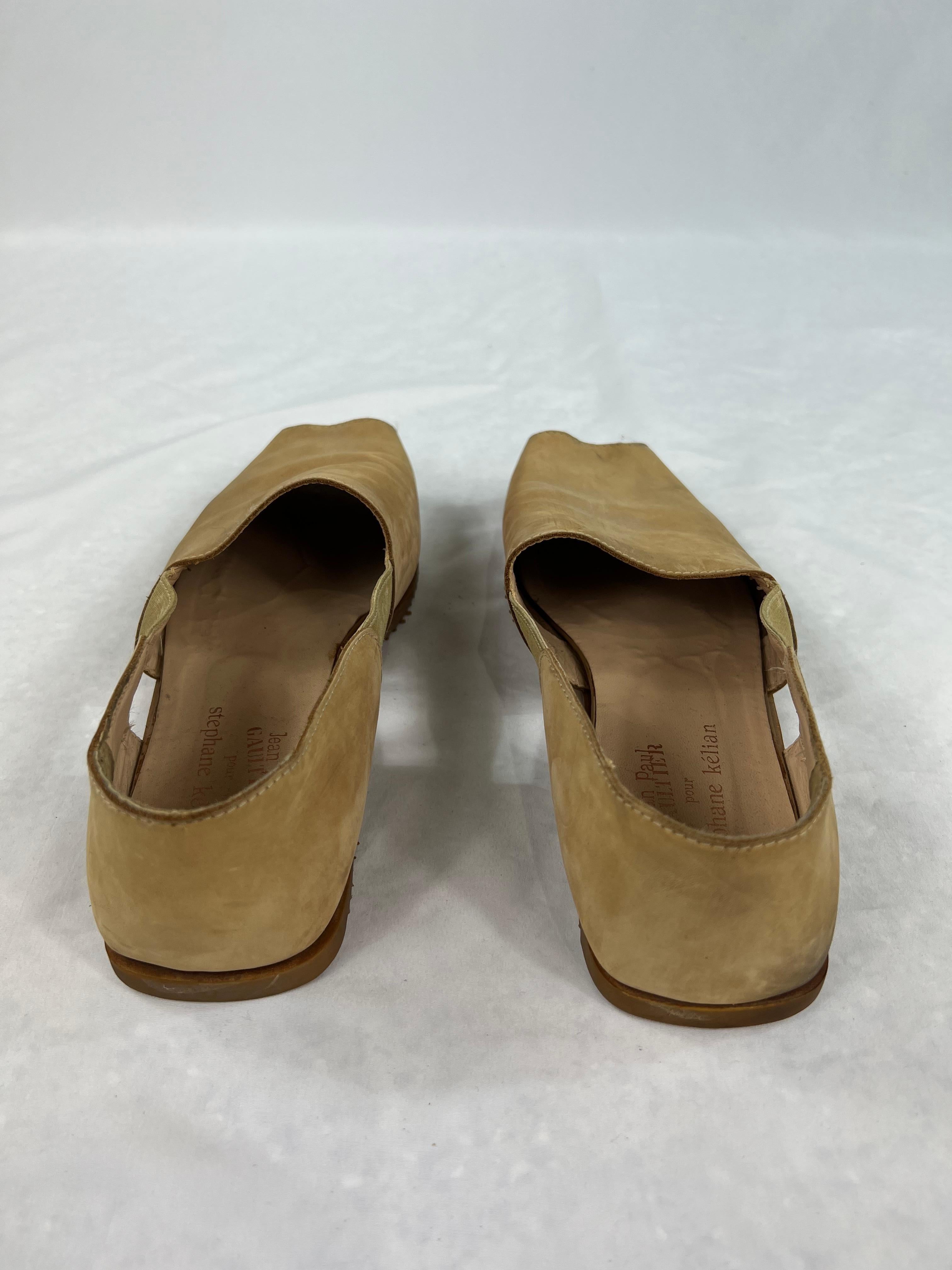 Vintage Jean Pail Gaultier Brown Suede Shoes, Size 11 For Sale 4