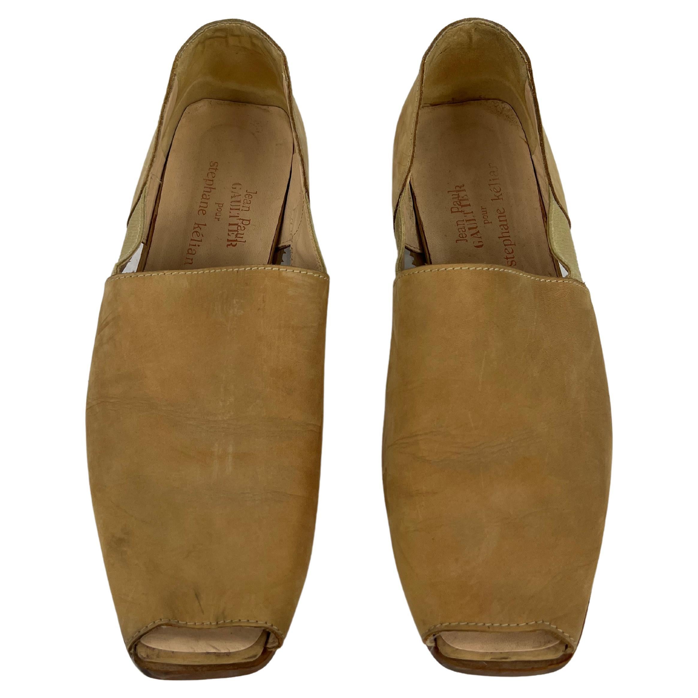Prada Wooden-Heeled Leather Platform Sandals in Brown