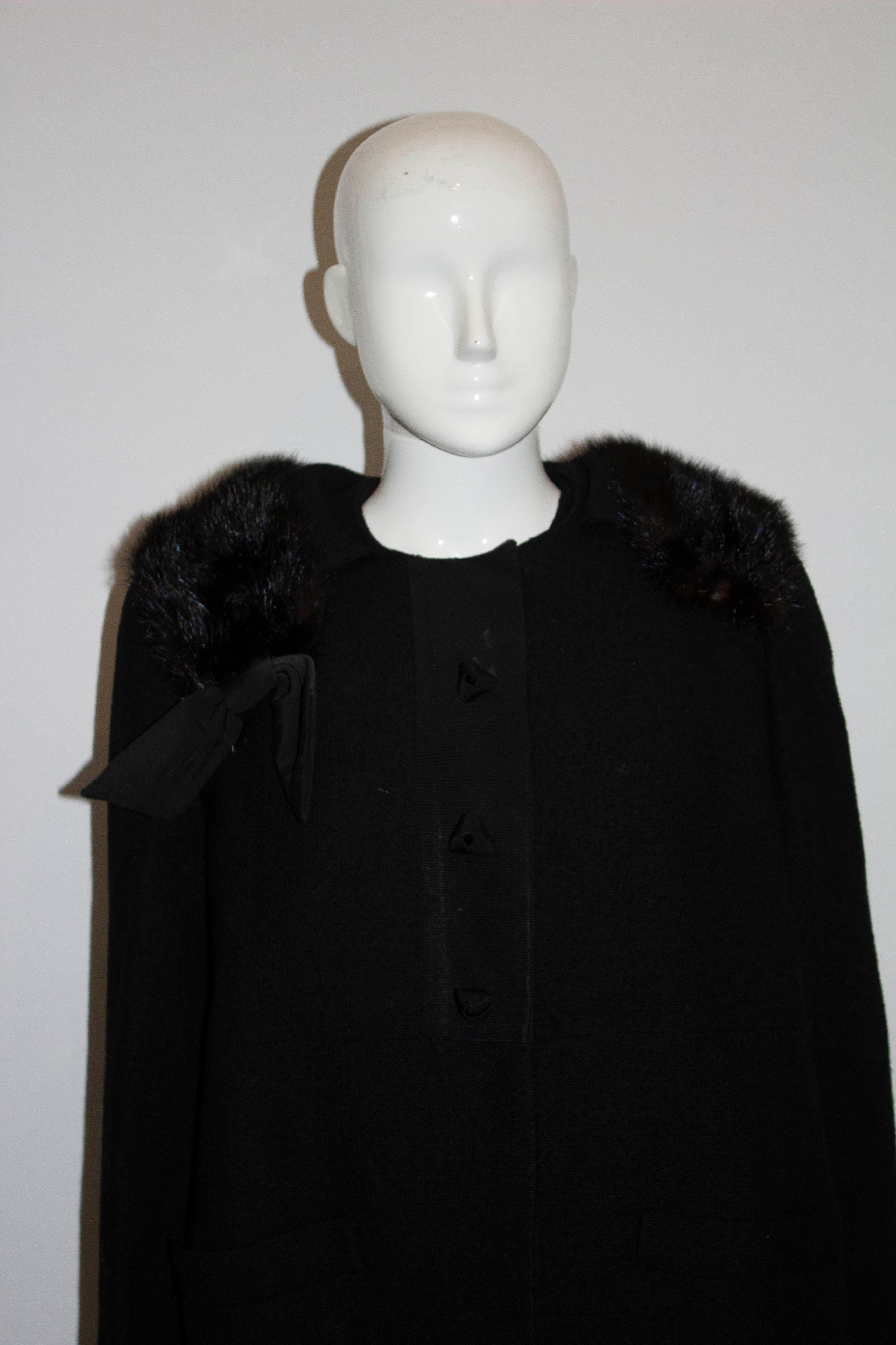 Vintage Jean Patou Paris , Black Coat and Dress 2