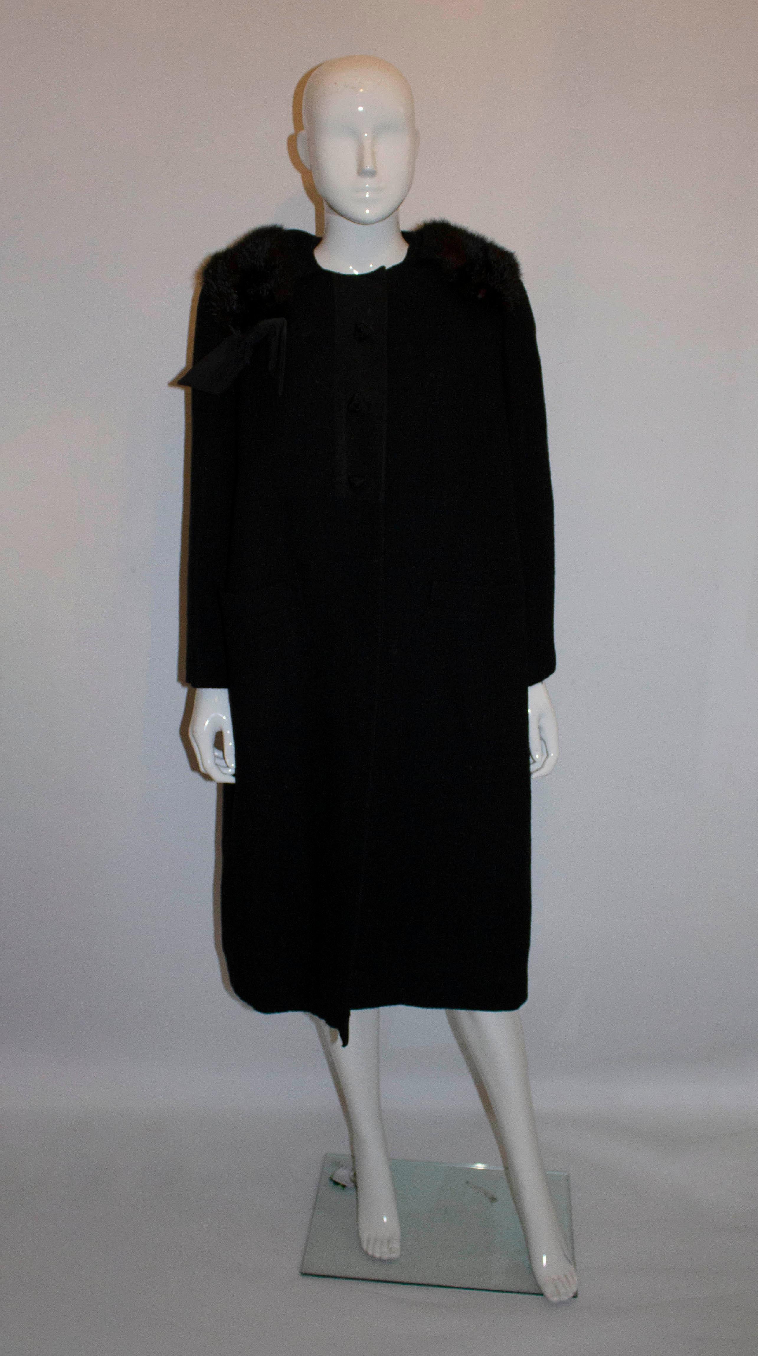Vintage Jean Patou Paris , Black Coat and Dress 3