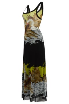 Vintage Jean Paul Gaultier 1990'S Japanese Golden Eagle Print Mesh Co-ord Set