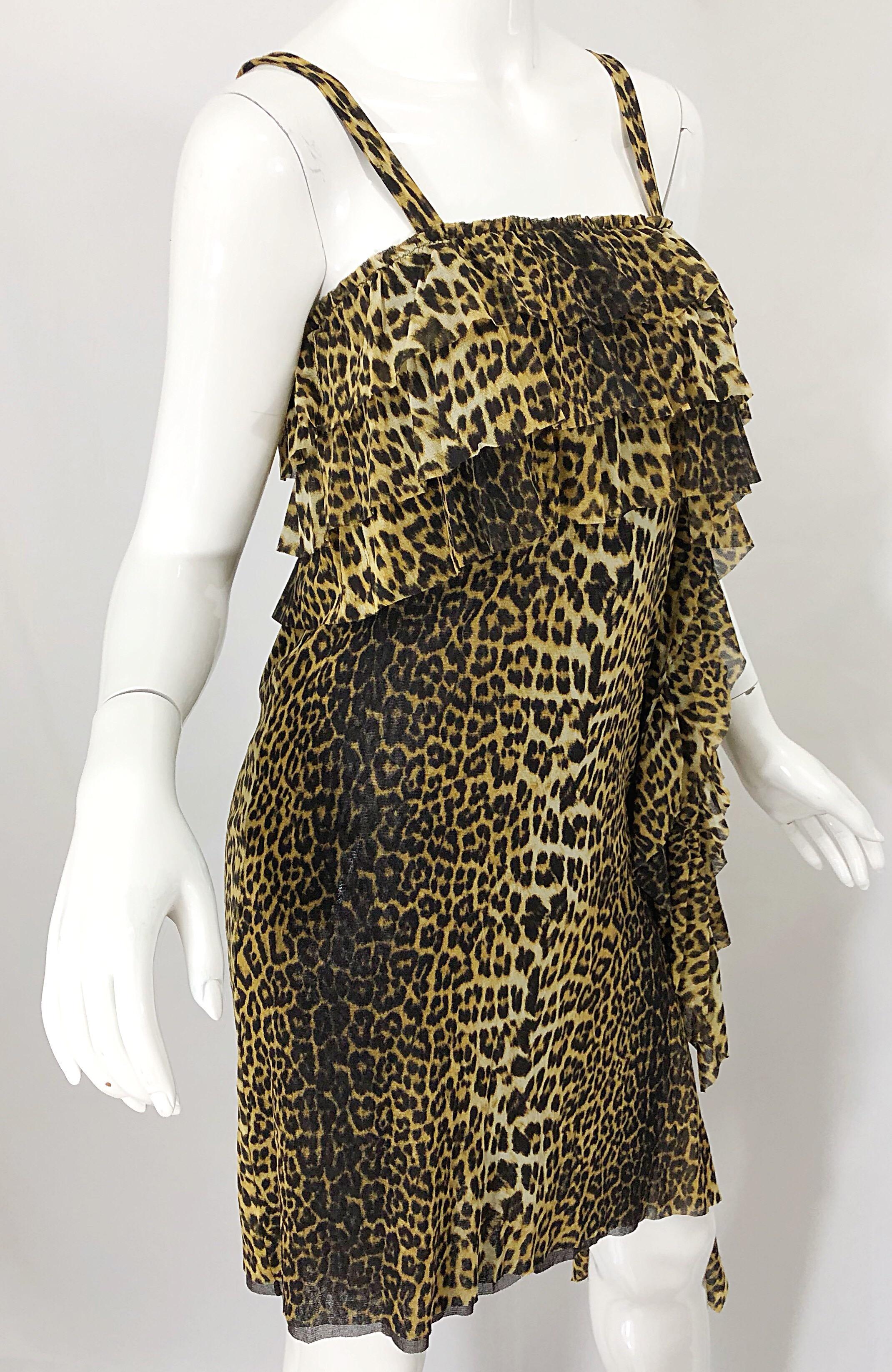 Women's Vintage Jean Paul Gaultier 1990s Leopard Cheetah Animal Print 90s Sash Dress For Sale