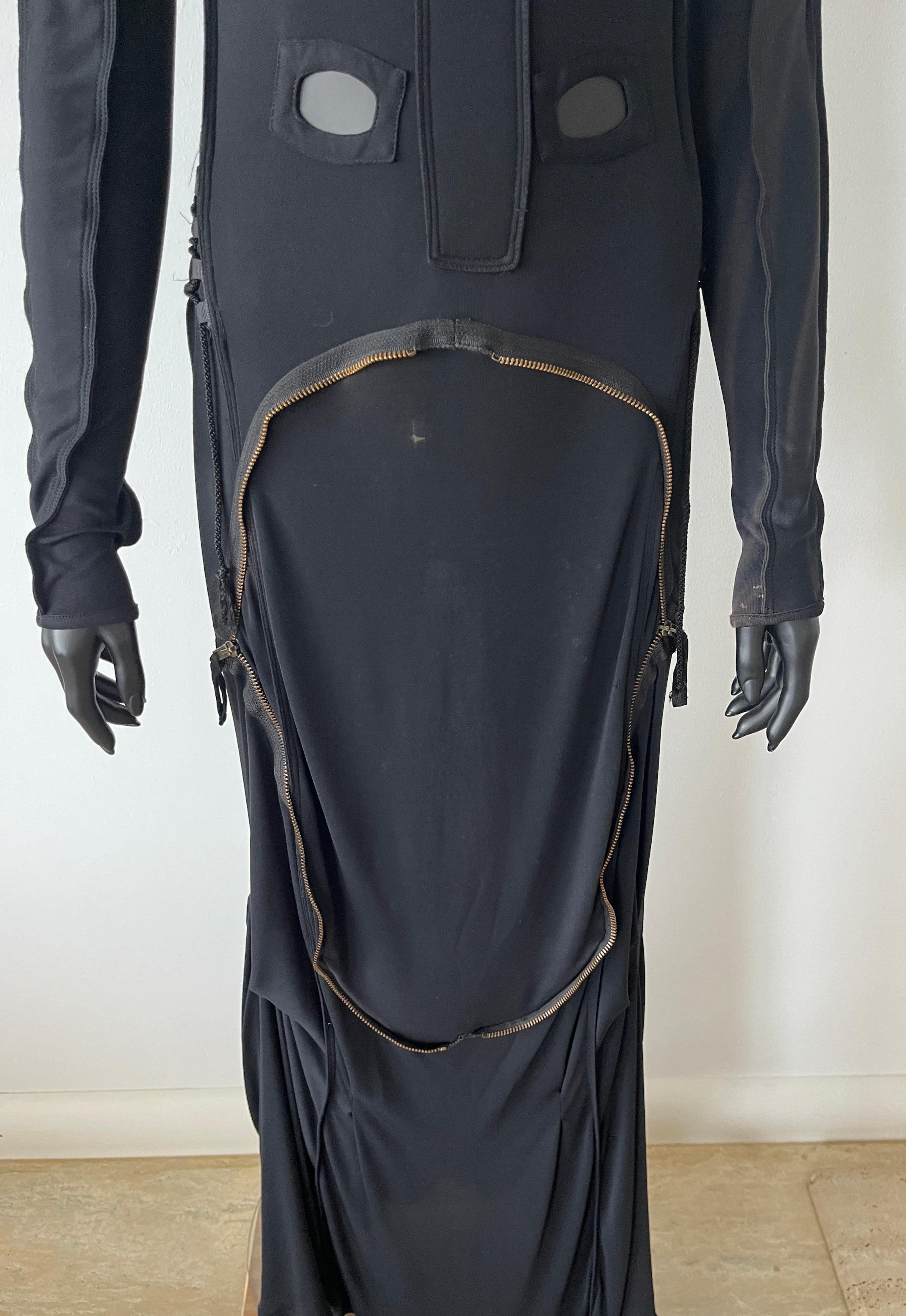 Vintage JEAN PAUL GAULTIER 1990s Zipper Mesh Maxi Dress For Sale 11