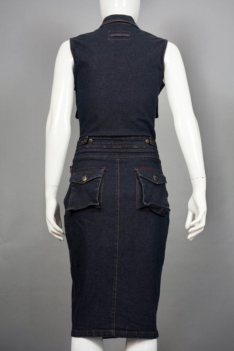 Women's Vintage JEAN PAUL GAULTIER 2 in 1 Denim Convertible Vest Dress For Sale
