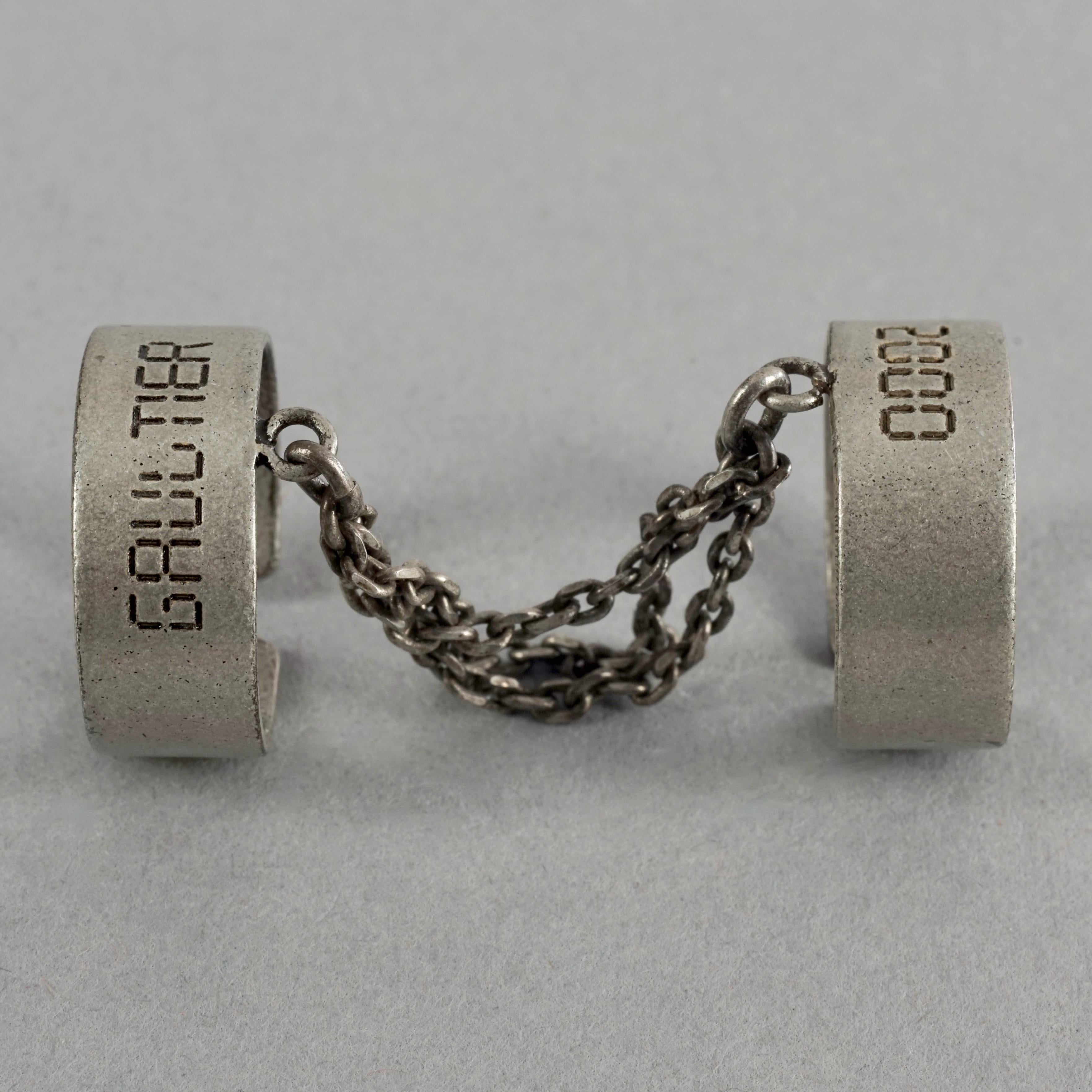 Vintage JEAN PAUL GAULTIER 2000 Chain Handcuff Double Ring In Excellent Condition In Kingersheim, Alsace