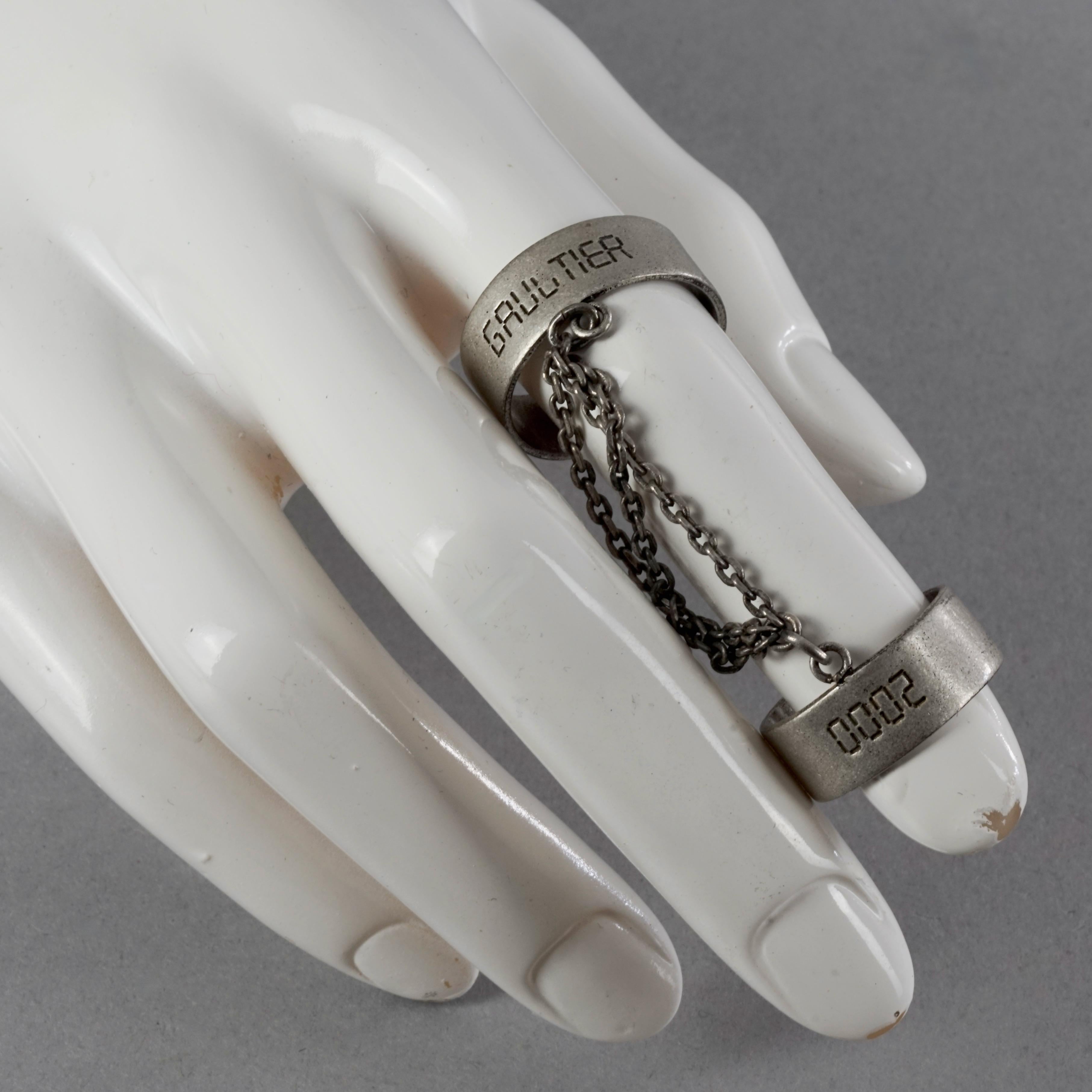 Vintage JEAN PAUL GAULTIER 2000 Chain Handcuff Double Ring 1