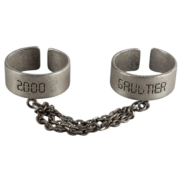 Vintage JEAN PAUL GAULTIER 2000 Chain Handcuff Double Ring For Sale at  1stDibs