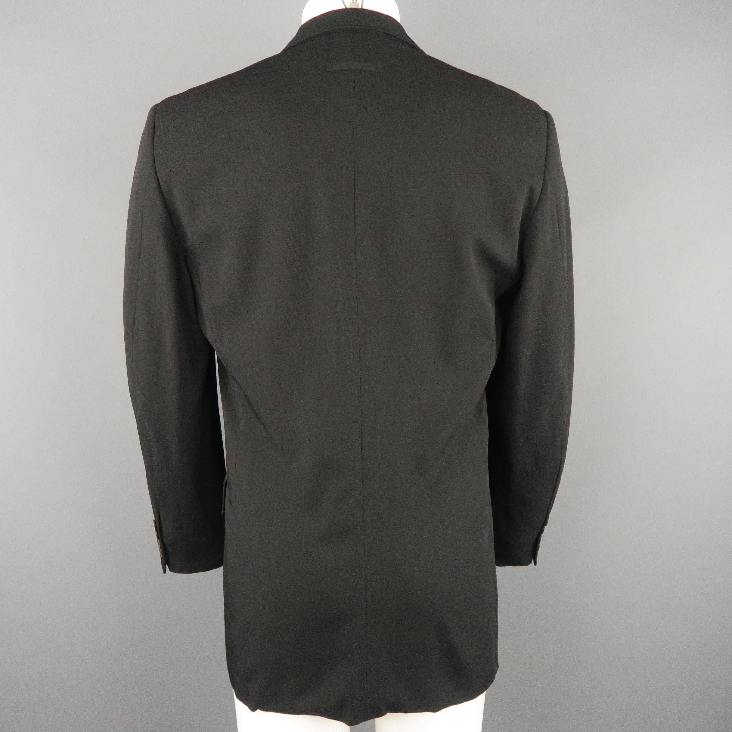 Vintage JEAN PAUL GAULTIER 38 Black Wool Twill Notch Lapel Sport Coat 2