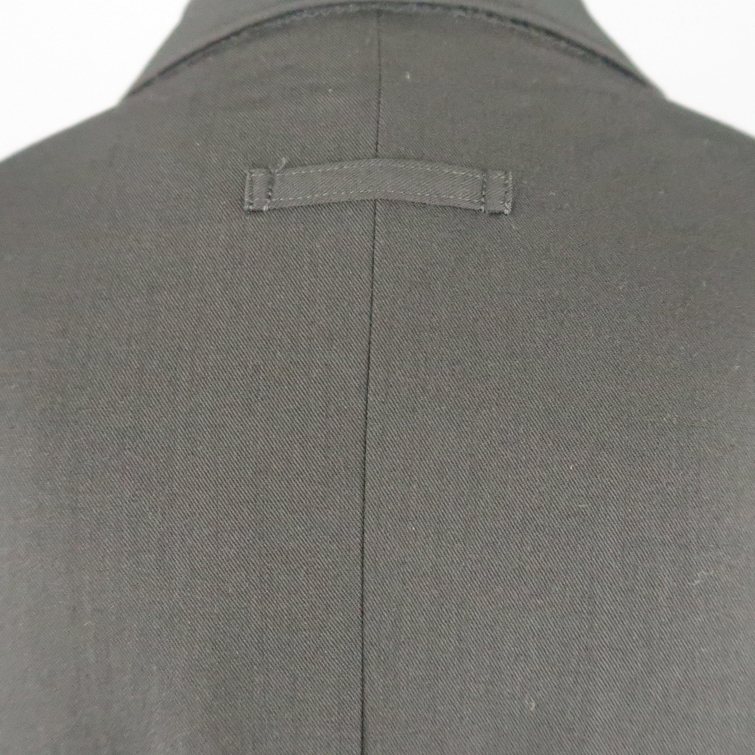 Vintage JEAN PAUL GAULTIER 38 Black Wool Twill Notch Lapel Sport Coat 3