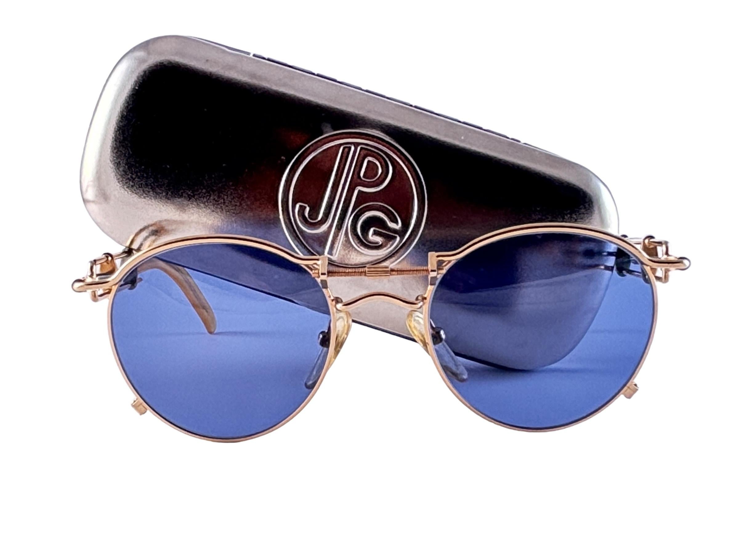 Vintage Jean Paul Gaultier 56 0174 Gold & Silber 1990er Jahre Sonnenbrille Japan im Angebot 5