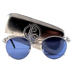 Vintage Jean Paul Gaultier 56 0174 Round Blue Lens 1990's Sunglasses Japan