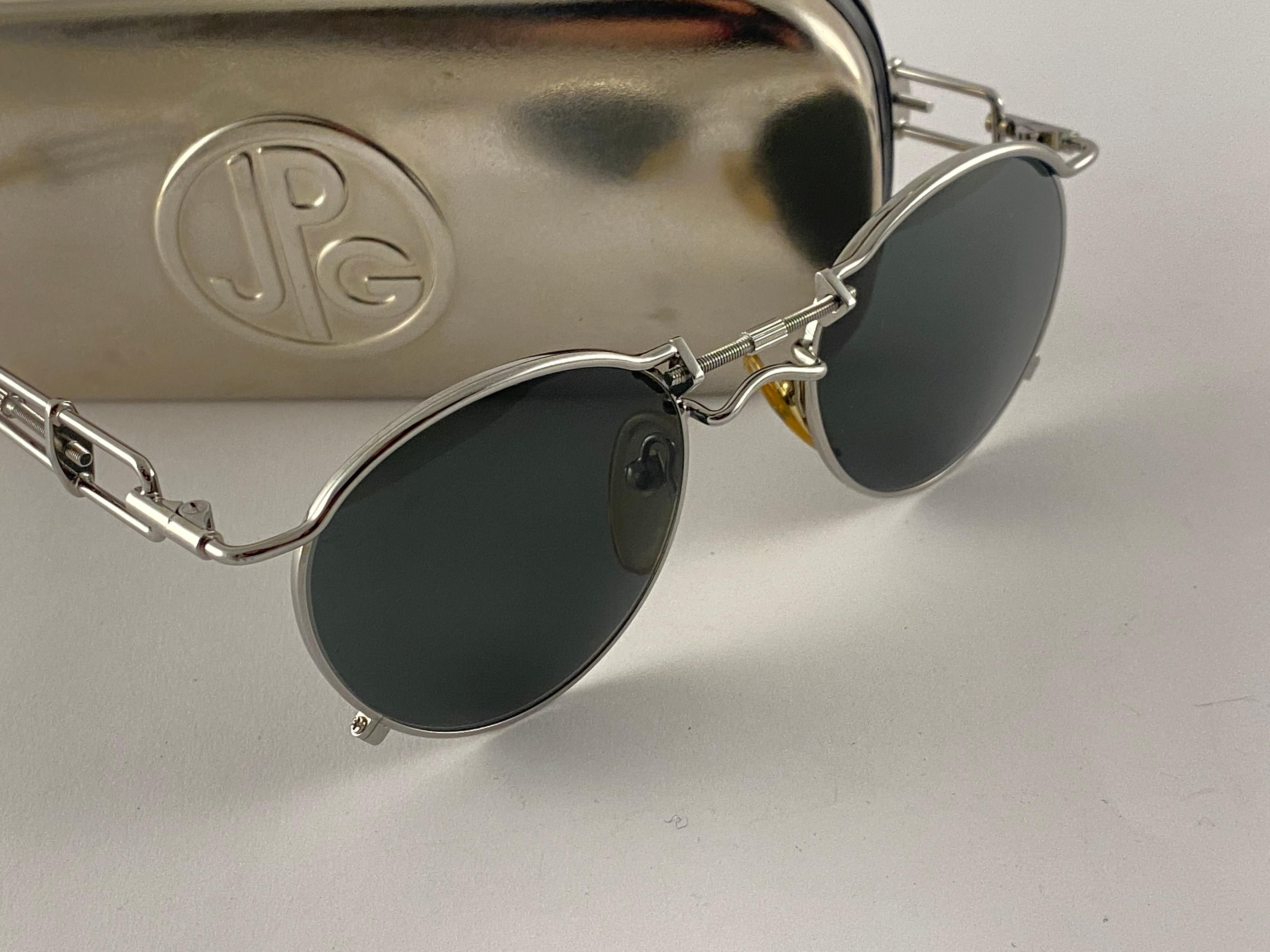 Vintage Jean Paul Gaultier 56 0174 Runde graue Vintage-Sonnenbrille 1990er Jahre Japan im Zustand „Hervorragend“ im Angebot in Baleares, Baleares