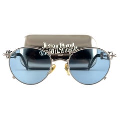 Occhiali da sole vintage Jean Paul Gaultier 56 0174 lenti grigie rotonde anni '90 Giappone