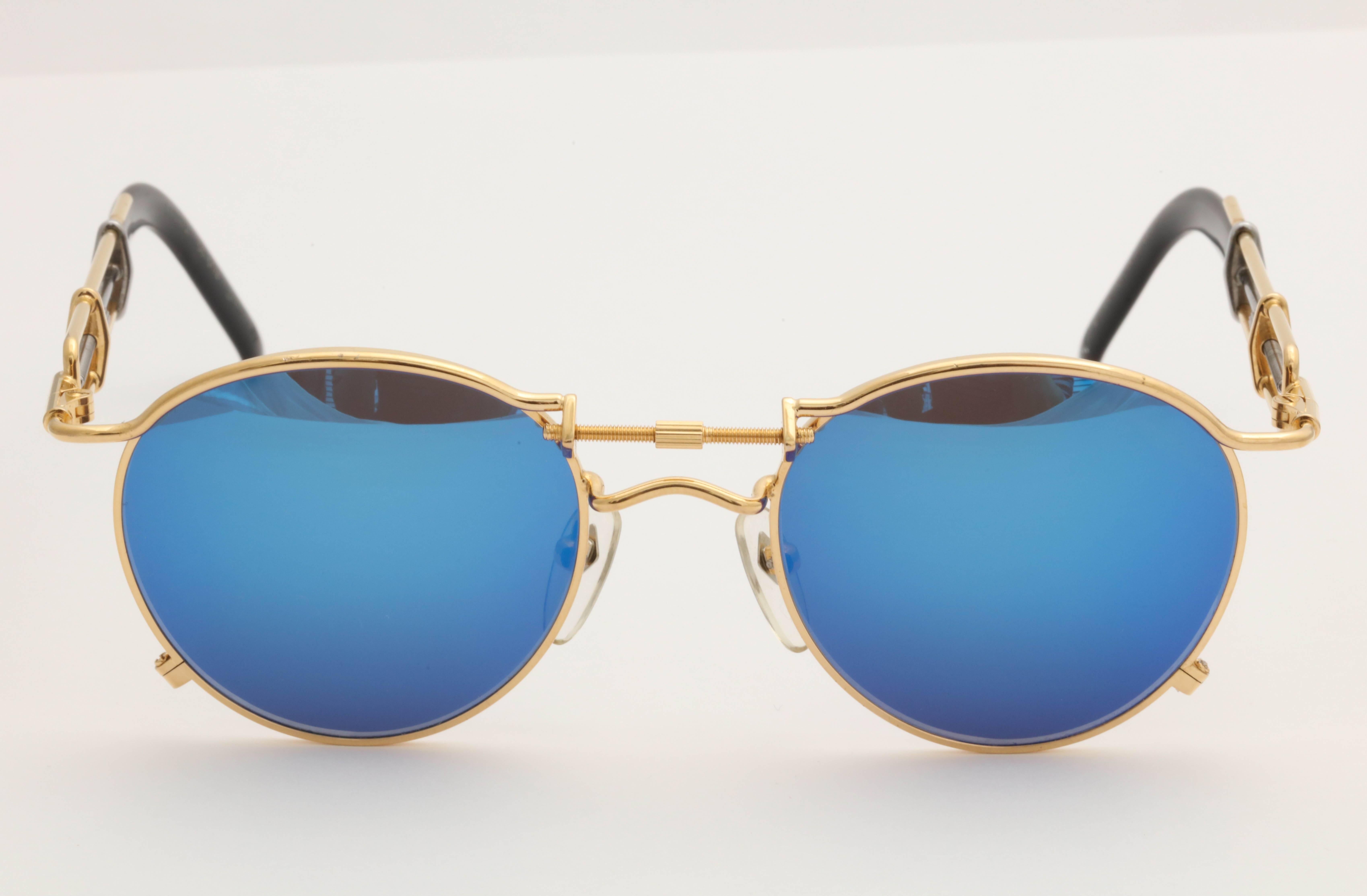 Blue Vintage Jean Paul Gaultier 56-0174 Sunglasses For Sale