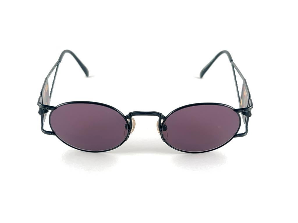 Gray Vintage Jean Paul Gaultier 56 4672 Steam Punk Side Lens 90's Sunglasses Japan For Sale