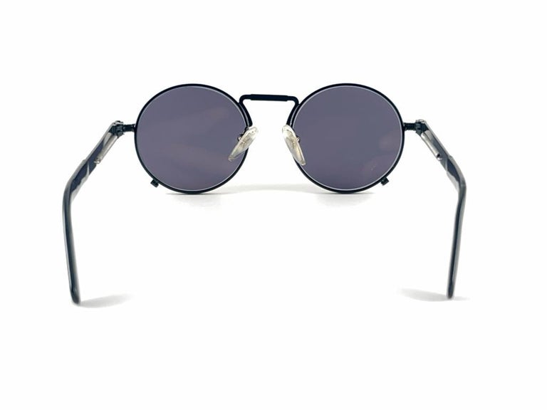 Vintage Jean Paul Gaultier 56 8171 Round Black Matte Dark  display picture 3