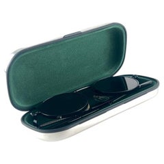 Vintage Jean Paul Gaultier Jeans 56 8171 Rotondo Nero Opaco Lente Viola Scuro 1990 Giappone