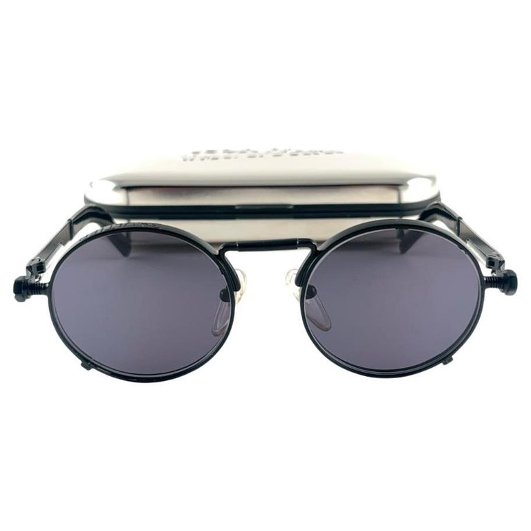 Vintage Jean Paul Gaultier 56 8171 Round Black Matte Dark  display picture 1