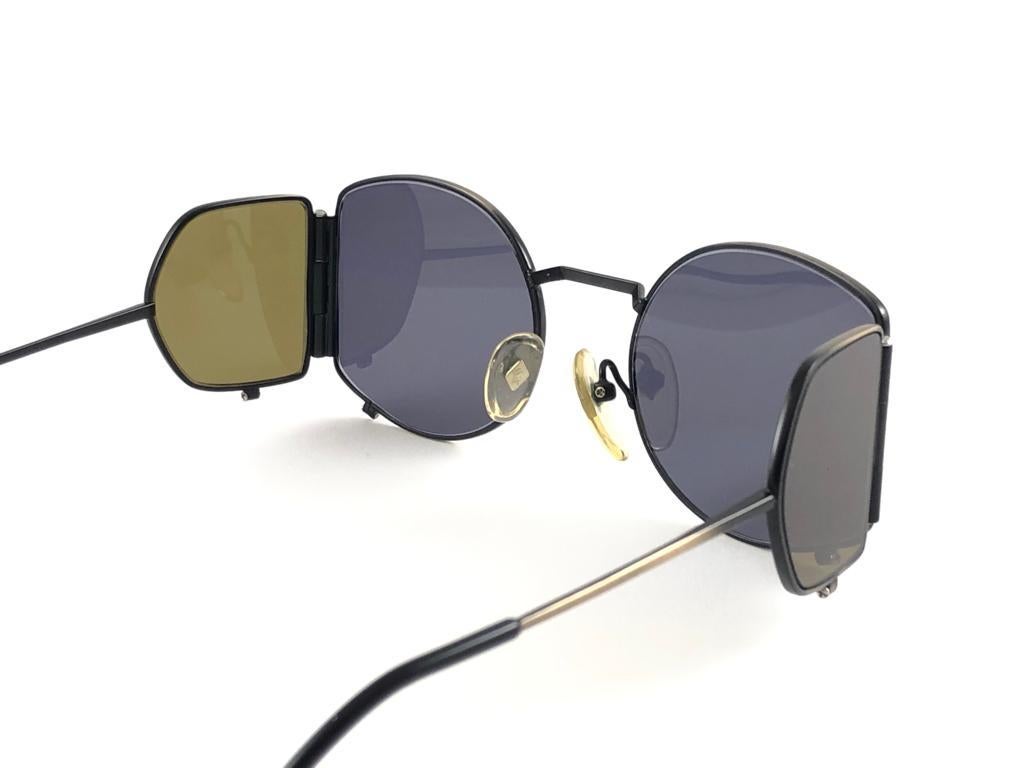 Gray Vintage Jean Paul Gaultier 56 9172 Steam Punk Side Lens 1990 Sunglasses Japan For Sale