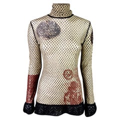 Jean-Paul Gaultier Oberteil aus Mesh mit arabischem Muster