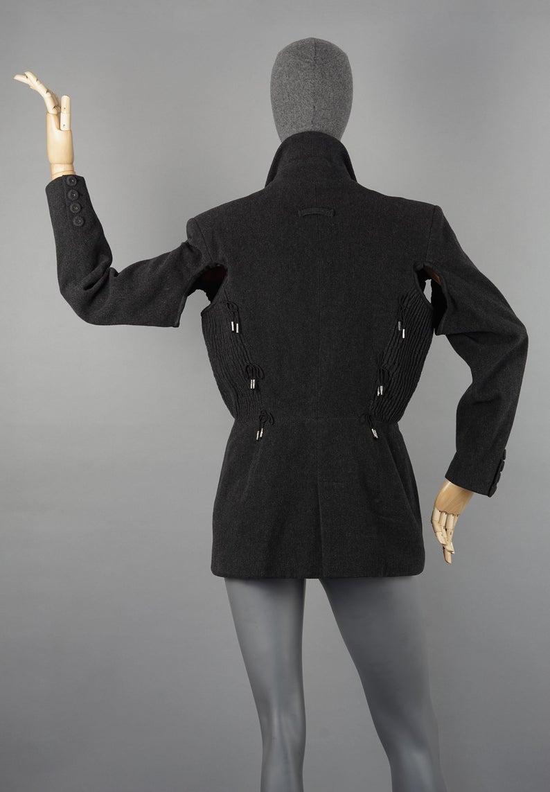 Vintage JEAN PAUL GAULTIER Avant Garde Zippered Arm Hole Wool Blazer Jacket