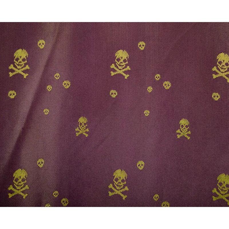 da uomo o donna Vintage Jean Paul Gaultier Jeans AW 1995 Skull Jacquard Purple Satin Fuzzy Fur Jacket in vendita