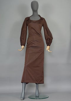 Vintage JEAN PAUL GAULTIER Ballon Sleeves Pleated Slit Bi Color Dress