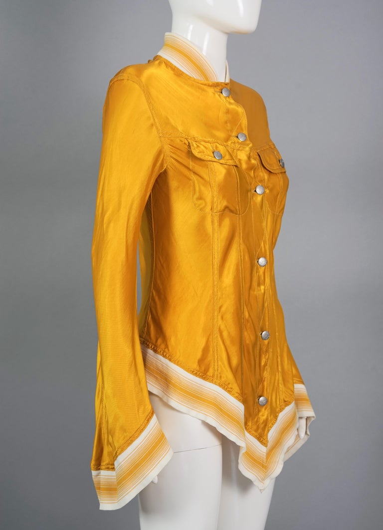 Orange Vintage JEAN PAUL GAULTIER Bell Sleeves Asymmetric Jacket For Sale