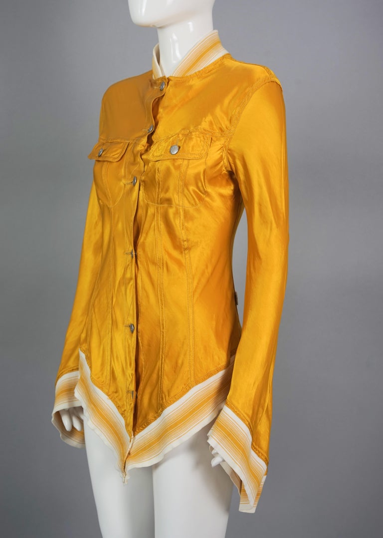 Vintage JEAN PAUL GAULTIER Bell Sleeves Asymmetric Jacket In Excellent Condition For Sale In Kingersheim, Alsace