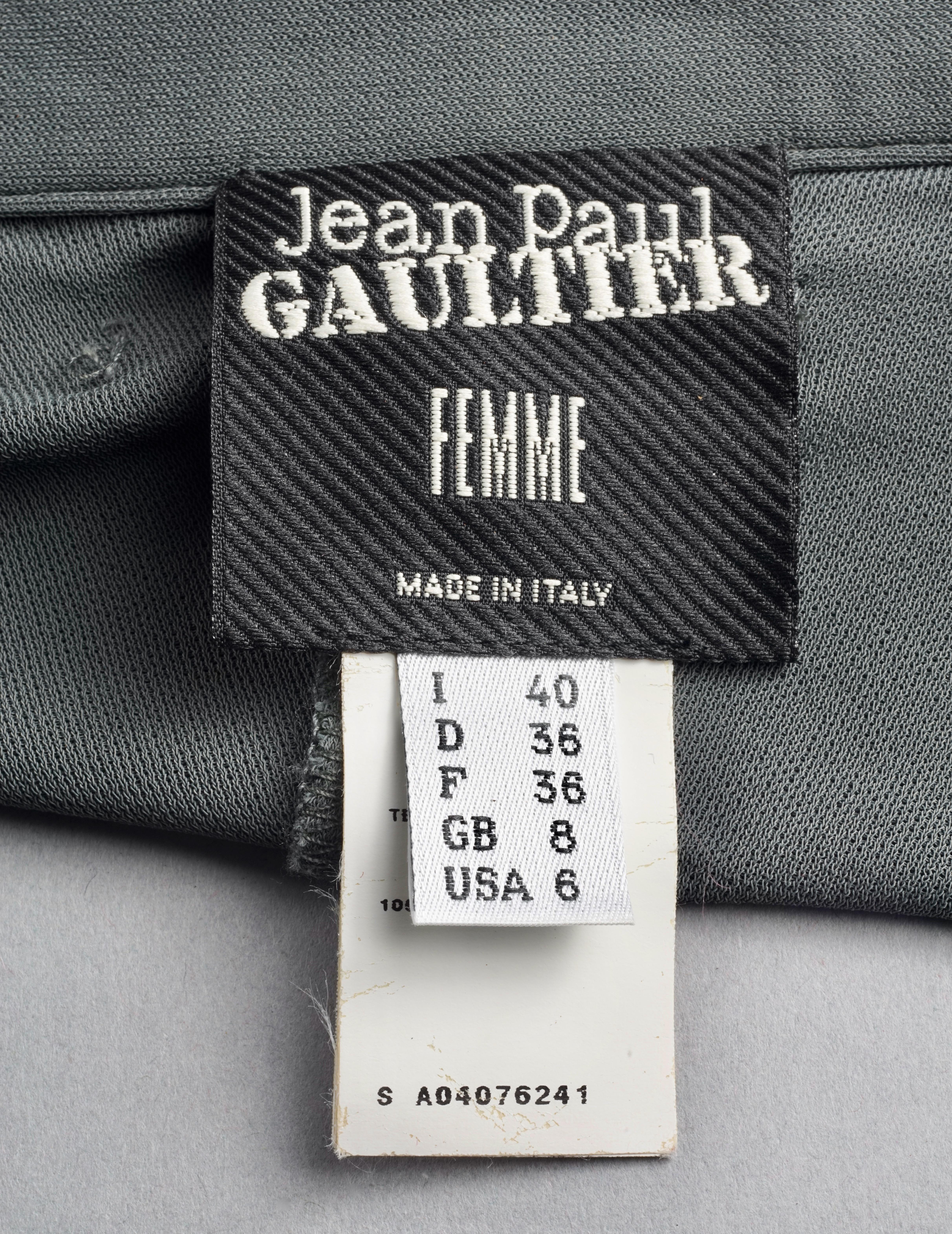 Vintage JEAN PAUL GAULTIER Belted Bondage Gray Cape Dress For Sale 4