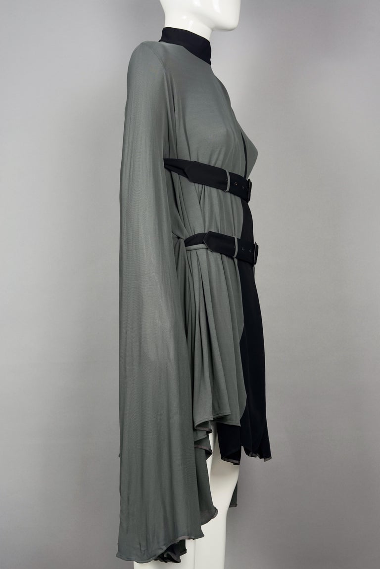 Vintage JEAN PAUL GAULTIER Belted Bondage Gray Cape Dress For Sale at ...