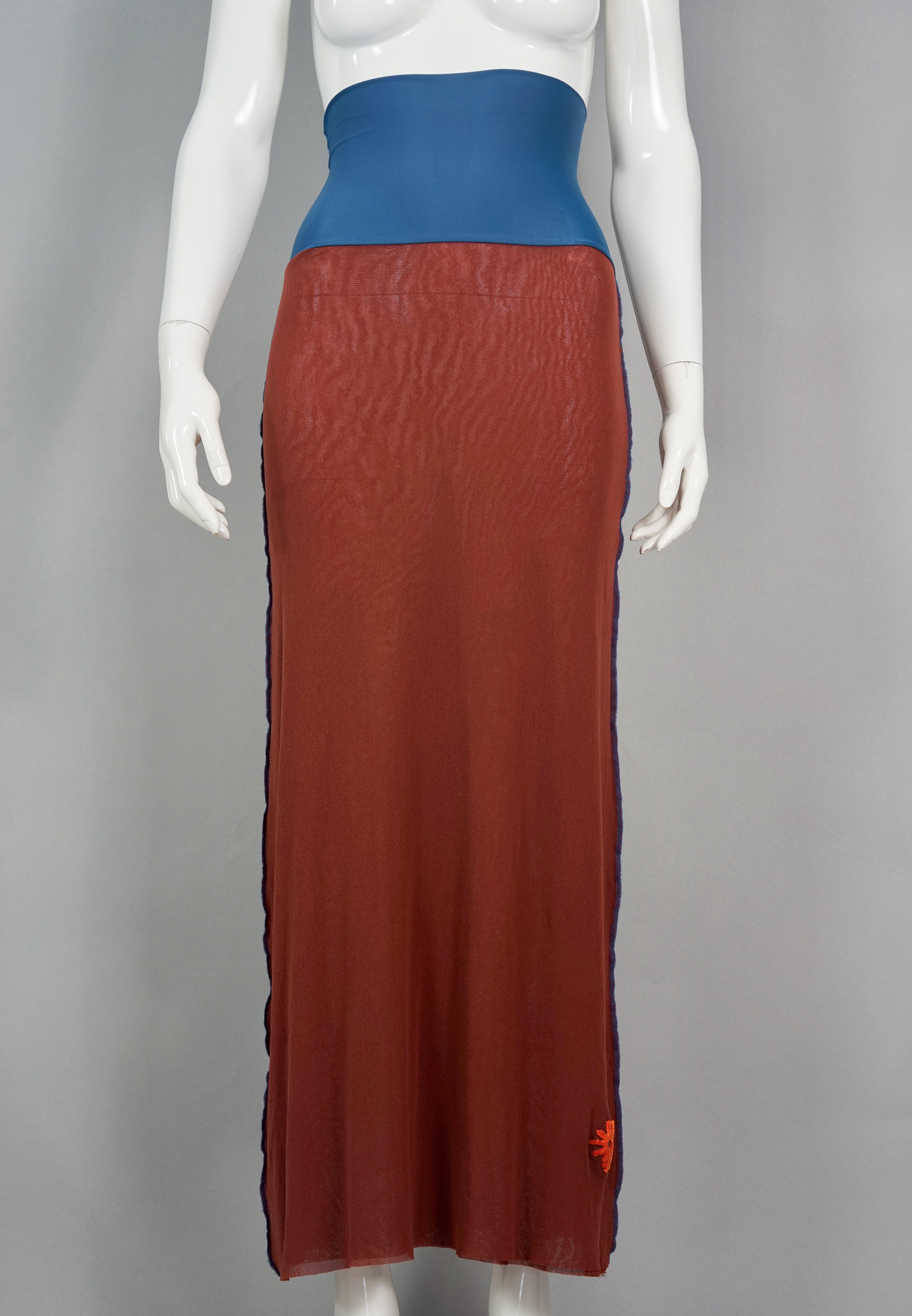 Women's Vintage JEAN PAUL GAULTIER Bi Colour Mesh Tube Midi Dress