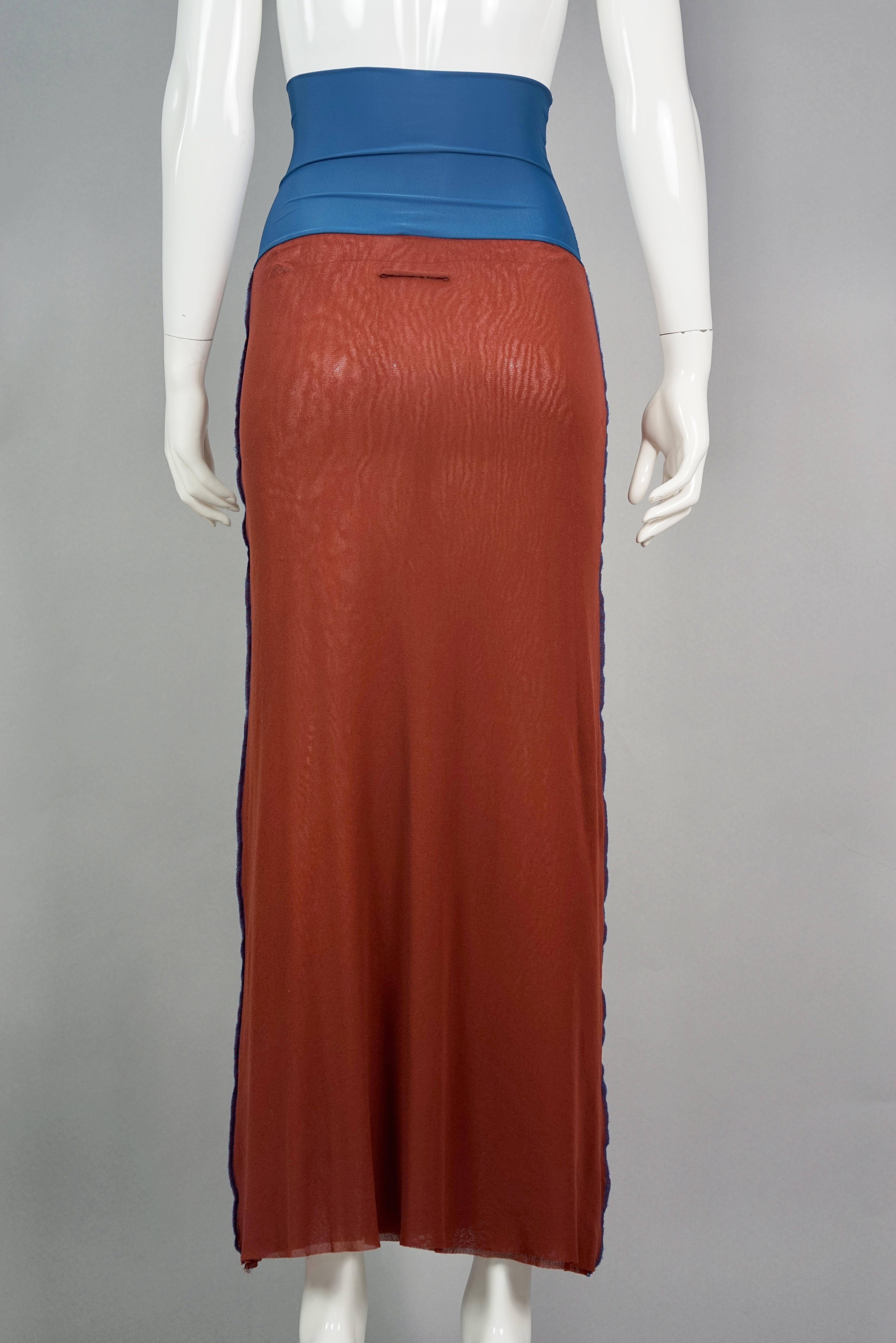 Vintage JEAN PAUL GAULTIER Bi Colour Mesh Tube Midi Dress 2