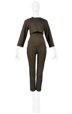 Vintage Jean Paul Gaultier Bronze Metallic Jumpsuit & Cropped Jacket Ensemble