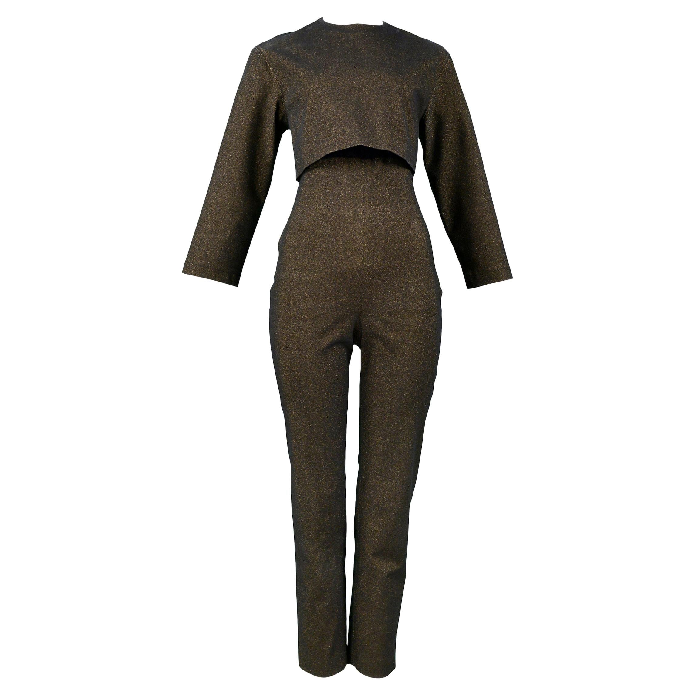 Combinaison et veste courte vintage Jean Paul Gaultier couleur bronze métallisé en vente
